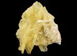 Yellow Barite Crystal Cluster - Peru #64134-3